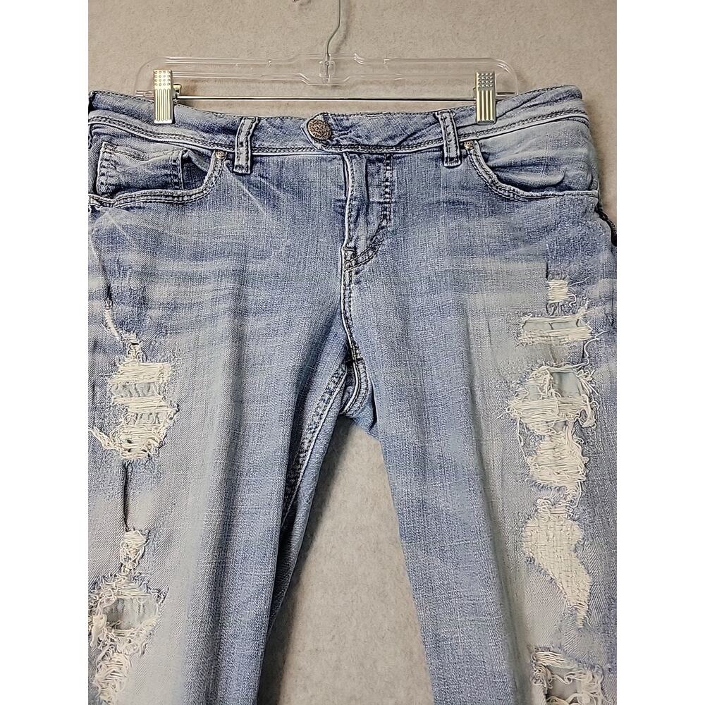 Silver Jeans Co. Boyfriend Super Stretch Distressed Denim Jeans Women's 32x29 - Picture 3 of 14